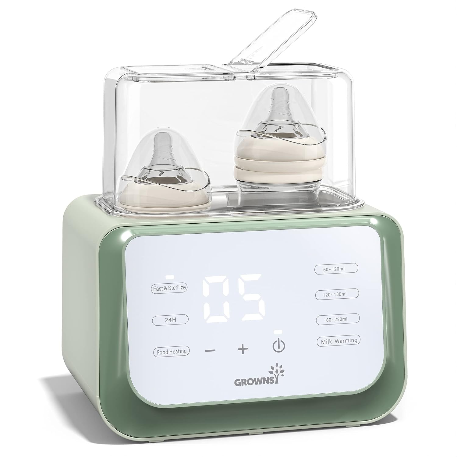 Baby Bottle Warmer, Grownsy 8-in-1 Fast Milk Warmer with Timer Breastmilk or Formula