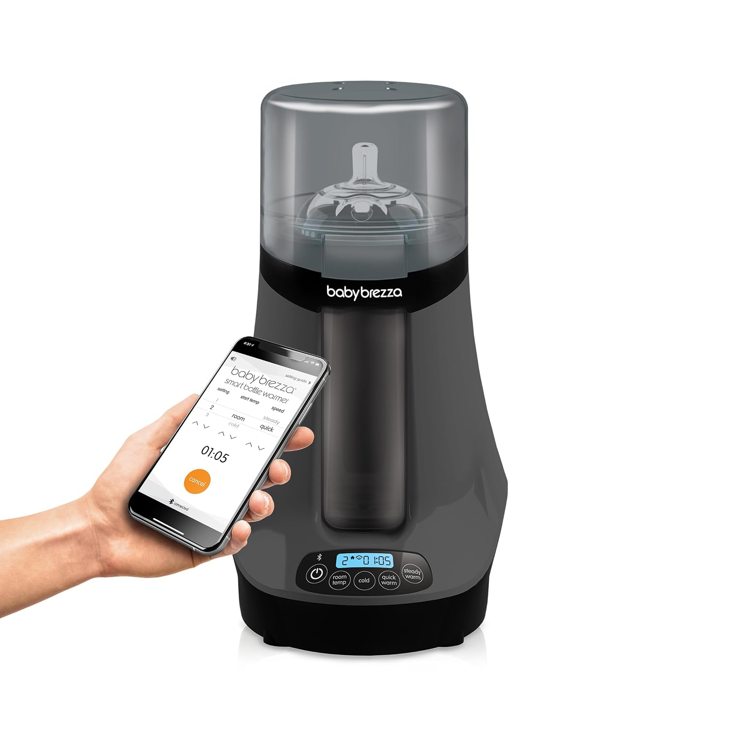 Baby Brezza Smart Baby Bottle Warmer, Breastmilk Warmer + Defroster