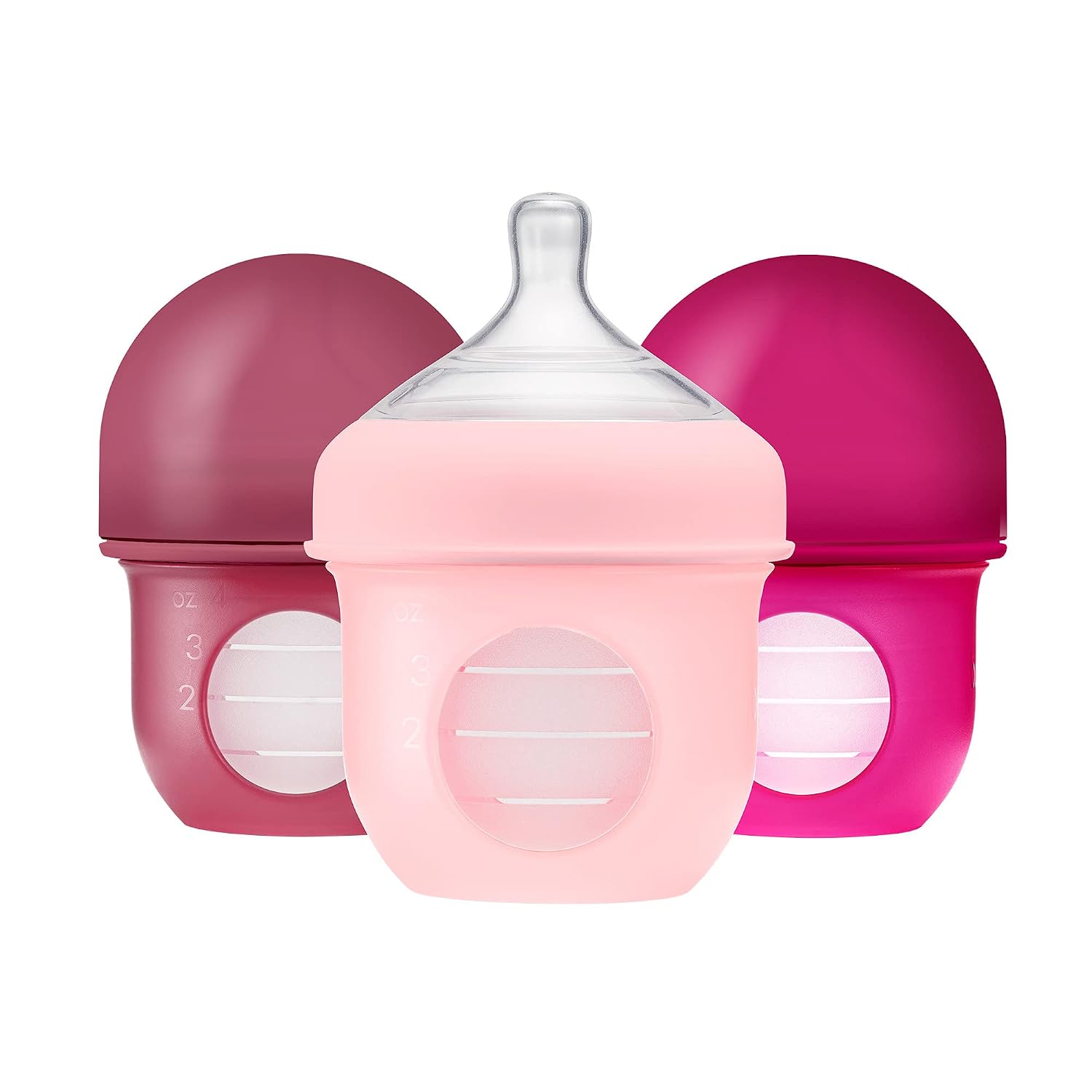 Boon Nursh Bottles - Slow Flow - Silicone Baby Bottles Help Ease Colic Symptoms