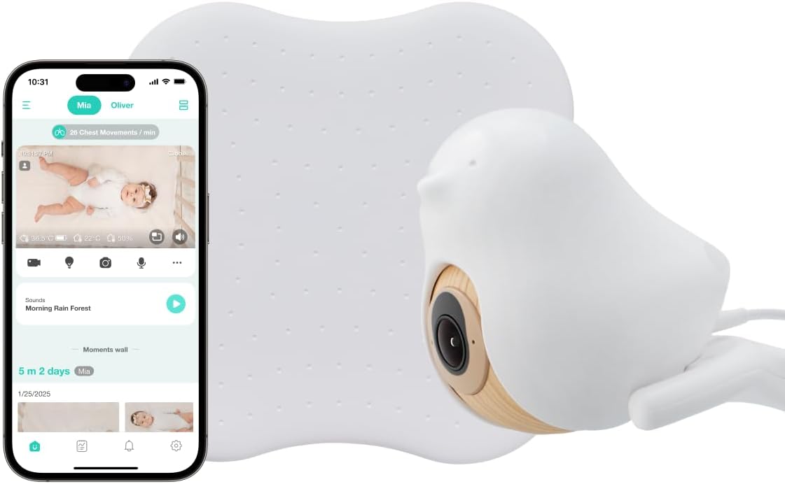 CuboAi New Model Sleep Safety Bundle, Safety Alerts & Chest Movement Detection