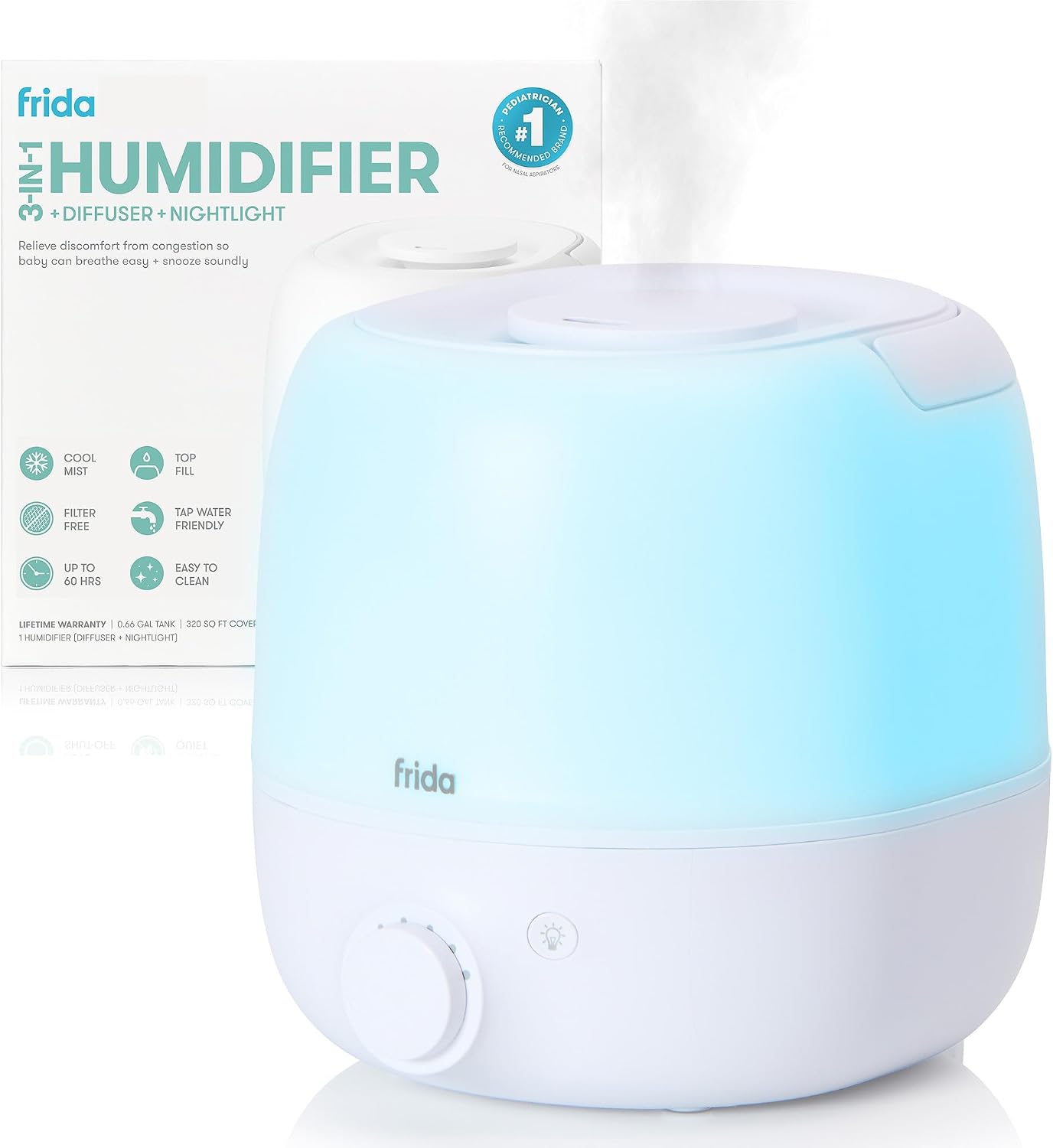Frida Baby 3-in-1 Cool Mist Humidifier for Large Rooms & Bedroom