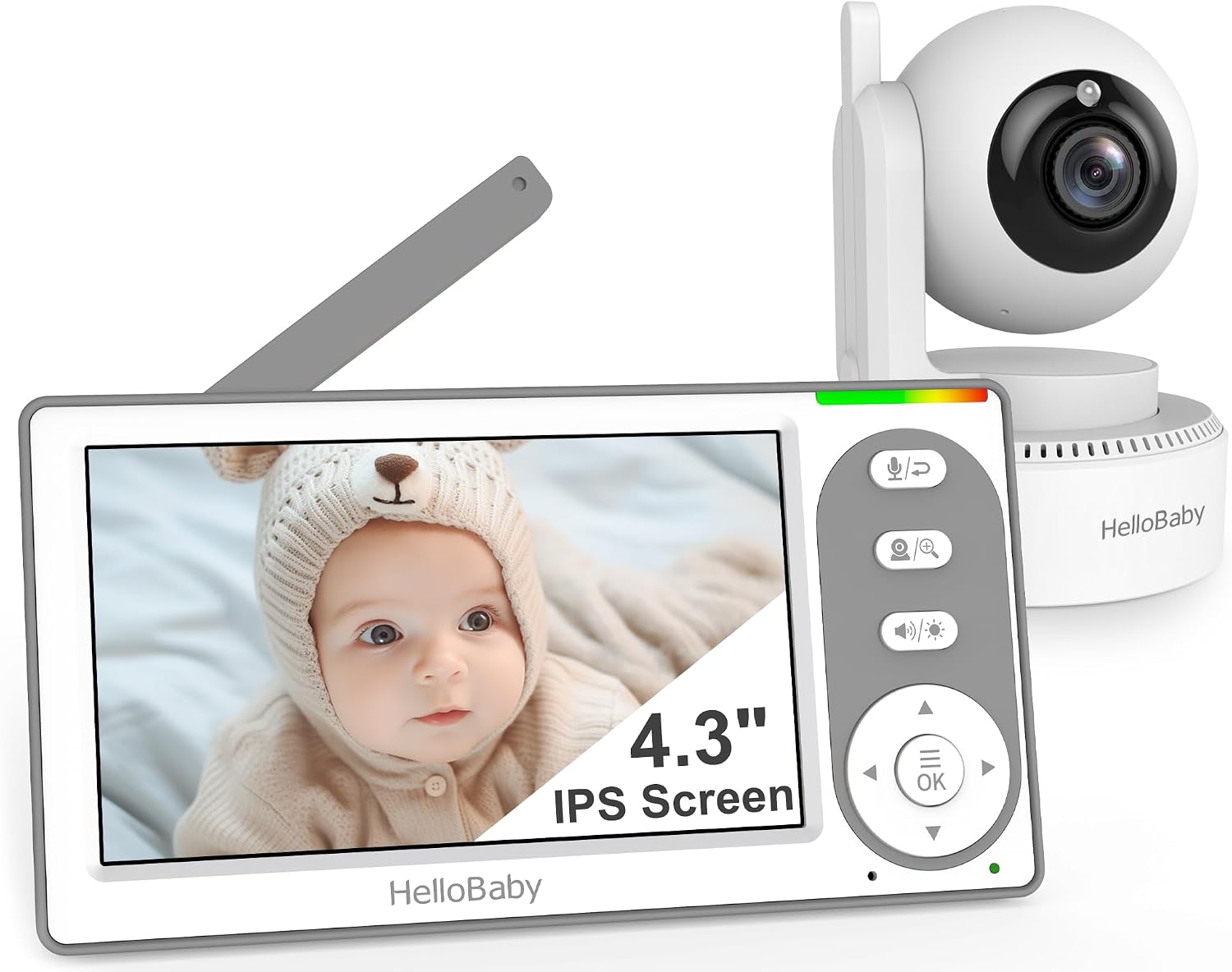 HelloBaby 4.3 Video Baby Monitor No WiFi, 30 Hours Battery