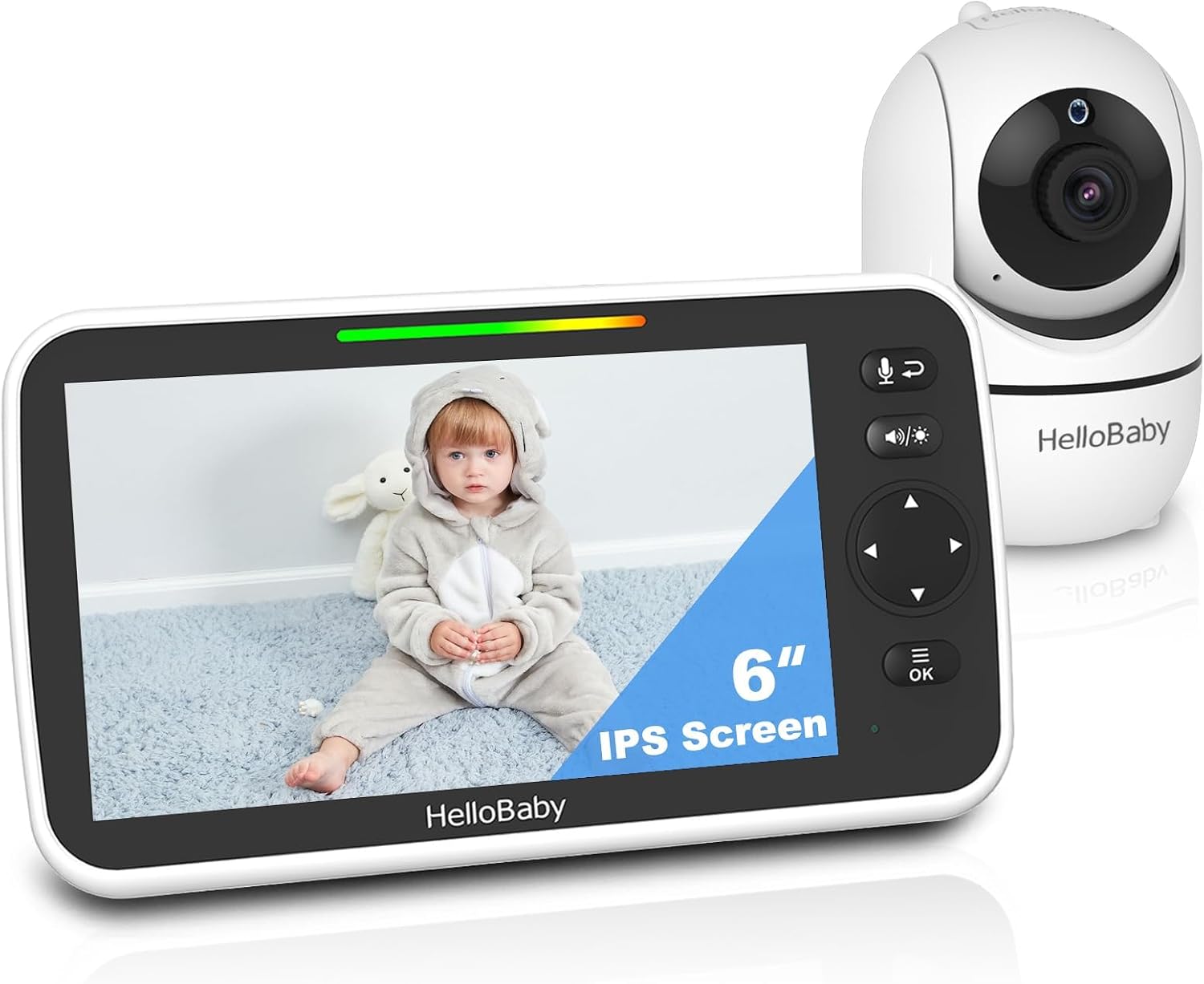 HelloBaby 6 No WiFi Video Baby Monitor with Camera Audio 33H Battery