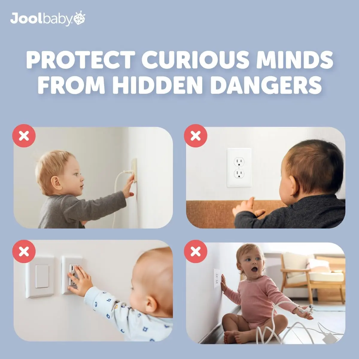 Jool Baby Outlet Covers (32 Pack) for Child Safety