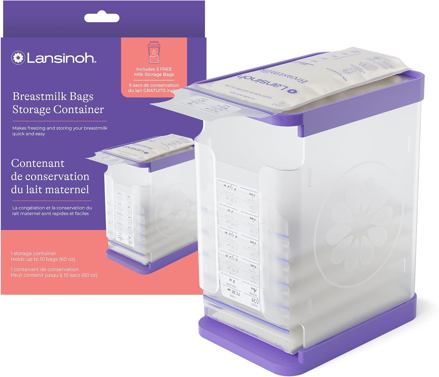 Lansinoh Breastmilk Storage Container with Quick-Freeze Tray