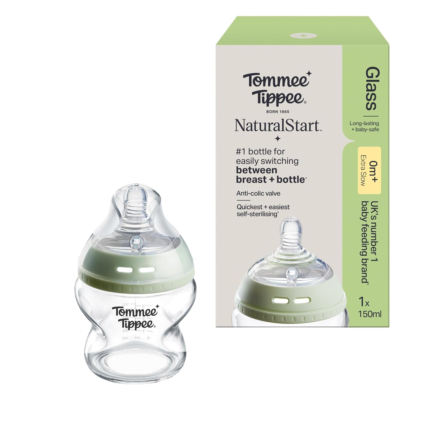 Tommee Tippee Closer to Nature Glass Baby Bottle