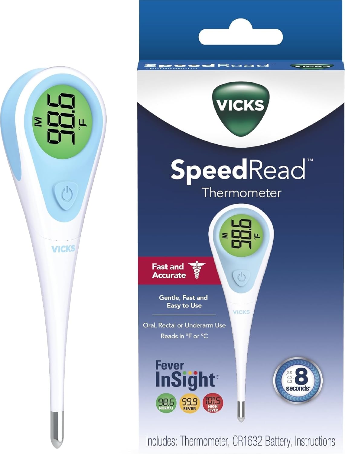 Vicks SpeedRead Digital Thermometer for Baby, Kids & Adults