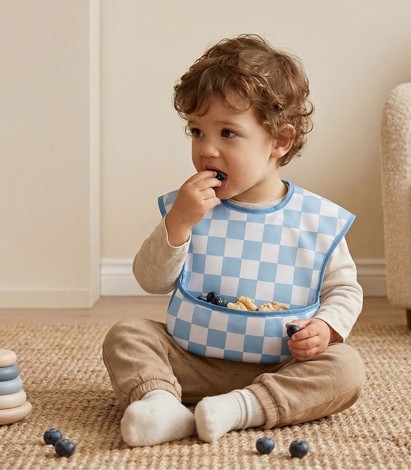 3 Pack Waterproof Baby Bibs for Eating, Mess Proof Feeding Bib