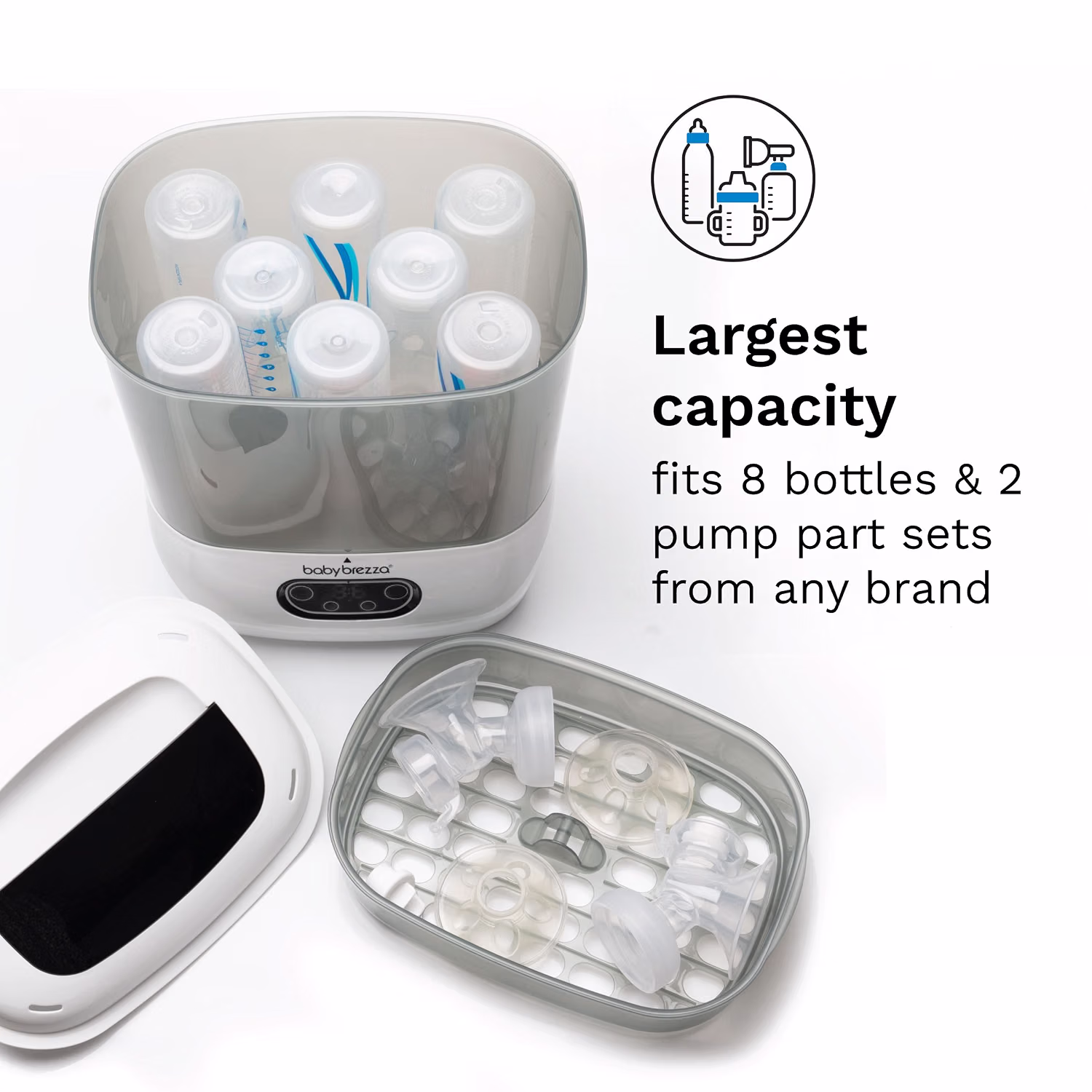 Baby Brezza Bottle Sterilizer and Dryer Advanced – Largest Capacity