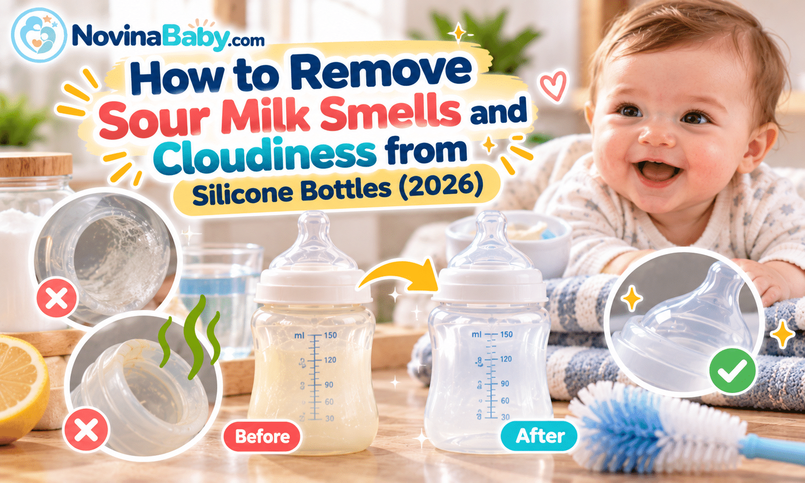 How to Remove Sour Milk Smells and Cloudiness from Silicone Bottles