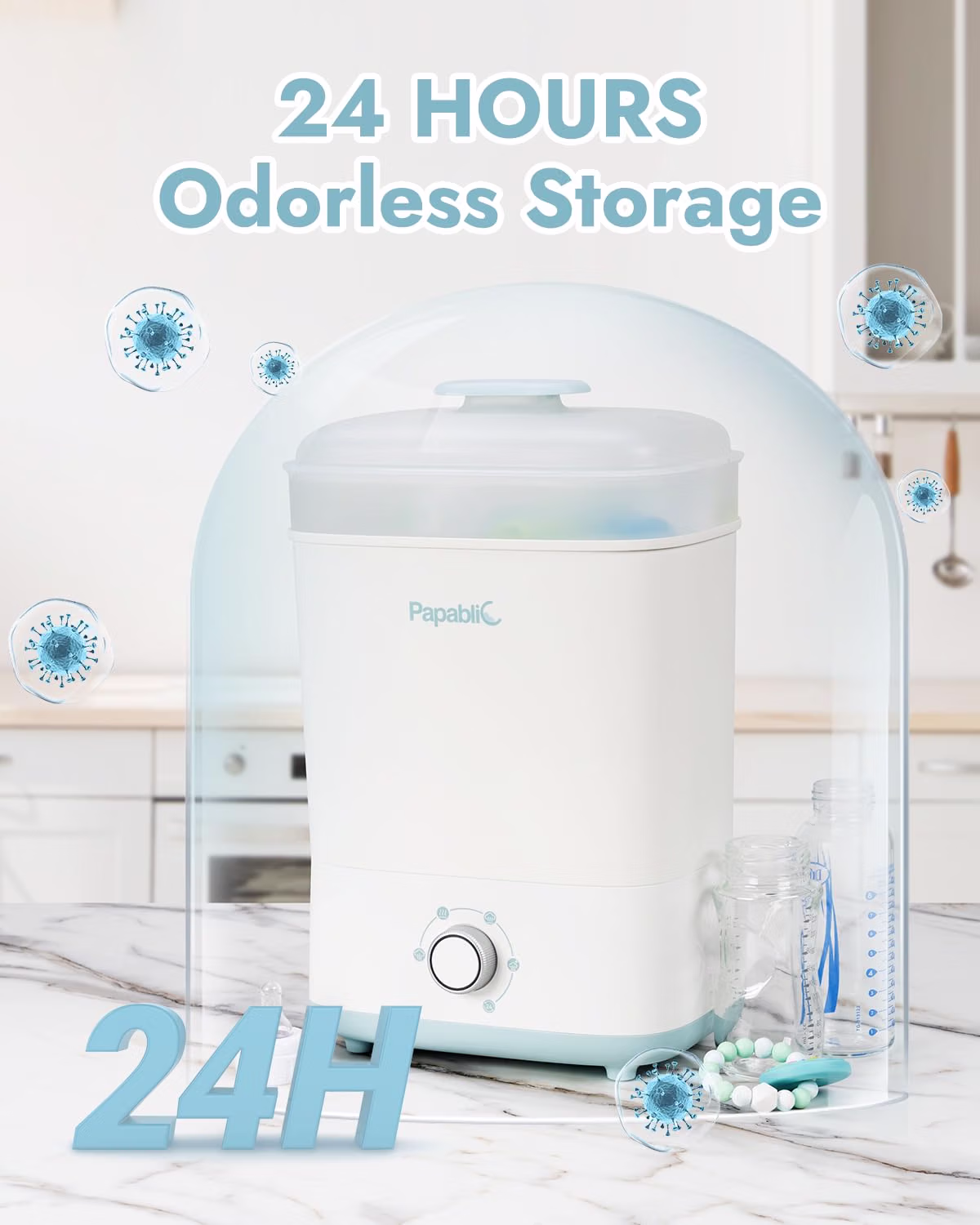 Papablic Baby Bottle Sterilizer and Dryer Pro, 10 Bottles Large Capacity