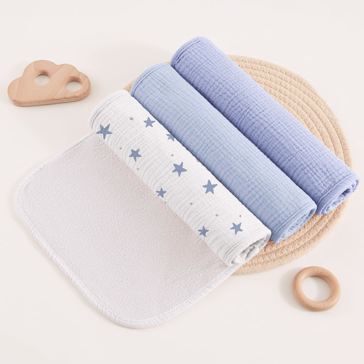 Susurration Muslin Burp Cloths, Soft Baby Burping Cloths for Unisex Boys and Girls, Newborn Essentials Large Extra Absorbent Washcloths