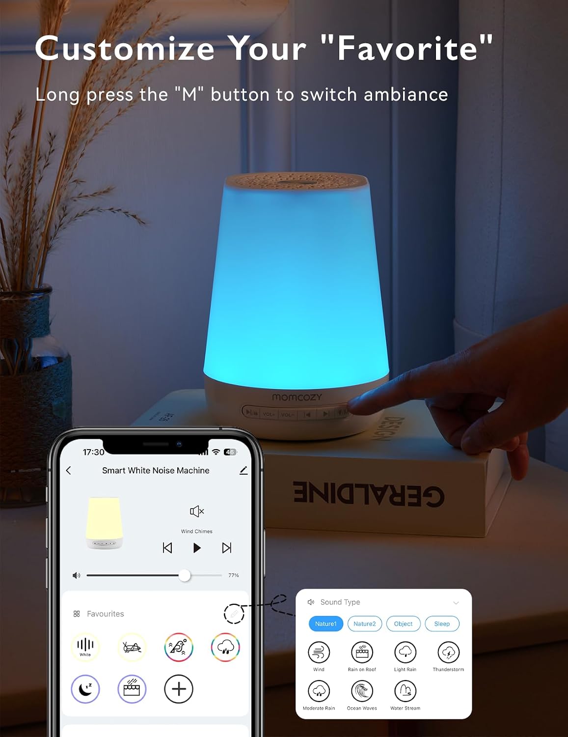 Momcozy Smart Baby Sound Machine with Night Light