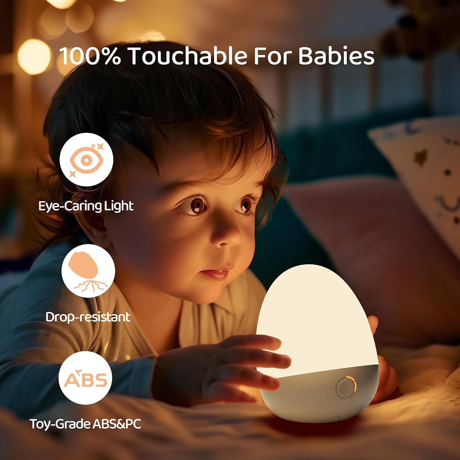 Touch Egg Night Light for Baby Nursery