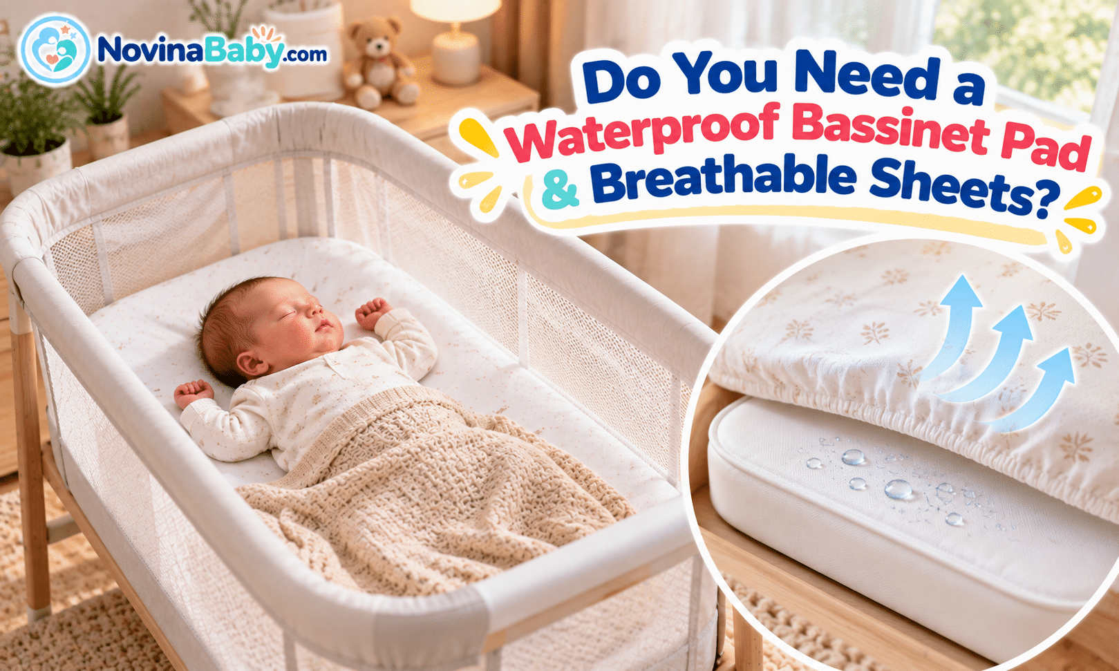 Waterproof Bassinet Pad Breathable Sheets